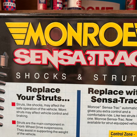 Vintage MONROE “Sensa-Trac” SHOCKS＆STRUTS  エンボス加工 ディスプレイサイン  20-73