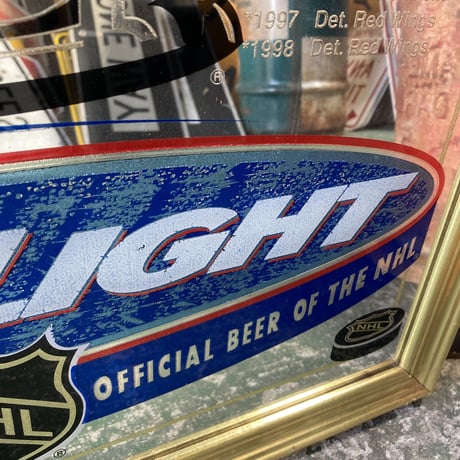 Bud Light × NHL　ヴィンテージ　パブミラー　15-0-8