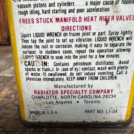 Vintage Liquid WRENCH OIL CAN 16-c-59
