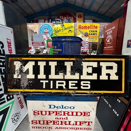 Vintage MILLER TIRES 看板　1940’ｓ