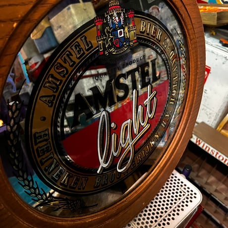 Vintage AMSTEL LIGHTBEER パブミラー 20-110-11