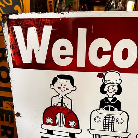 Vintage Welcome to A＆P! FREE PARKING SIGN 1950's 18-131