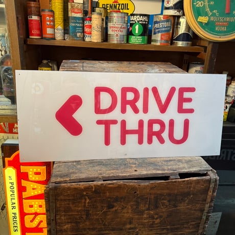 Vintage DRIVE THRU DUNKIN'DONUTS プラスチック看板 21-27-5