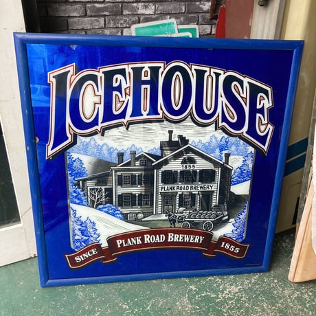 ICE HOUSE　ヴィンテージ　大型パブミラー　13-216