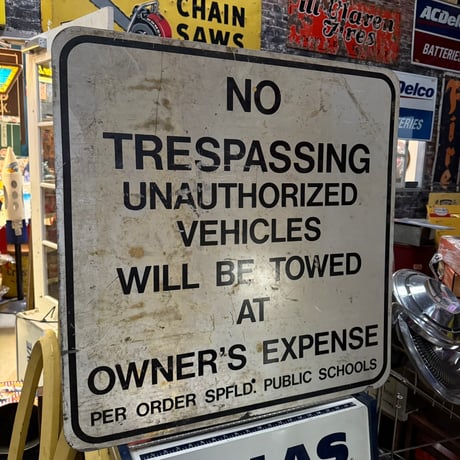 Vintage NO TRESPASSING ロードサイン 道路標識(大) 20-155-53