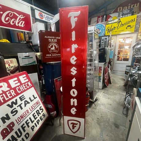 Vintage FIRESTONE SIGN 縦 18-154