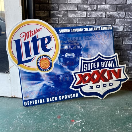 Miller Lite × SUPER BOWL　ヴィンテージ　看板　14-351