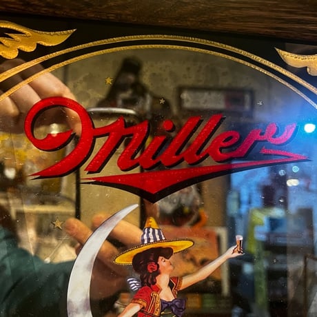 Vintage Miller Beer パブミラー 18-300