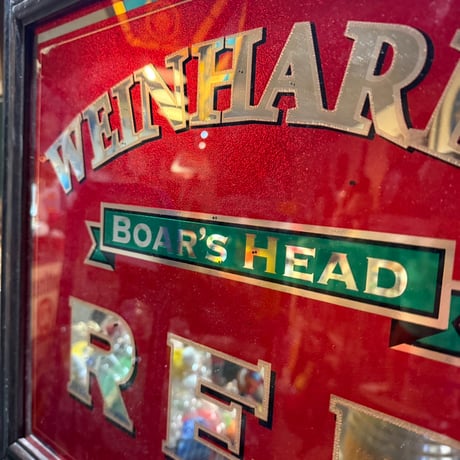 Vintage WEINHARD’S BOAR’S HEAD RED パブミラー 21-104