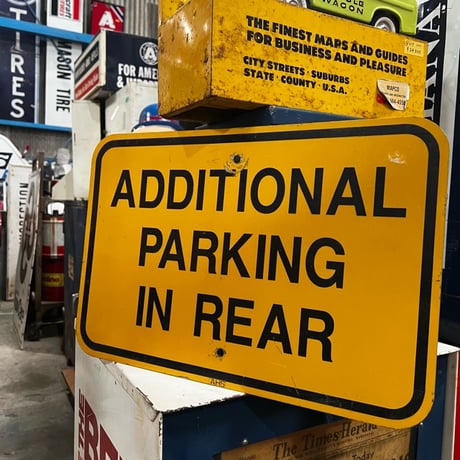 Vintage 道路標識 看板 ADDITIONAL PARKING 19-14