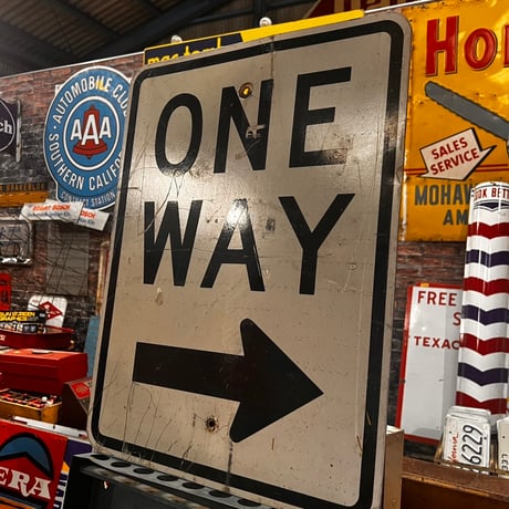 Vintage ONEWAY ROADSIGN 道路標識 20-155-41
