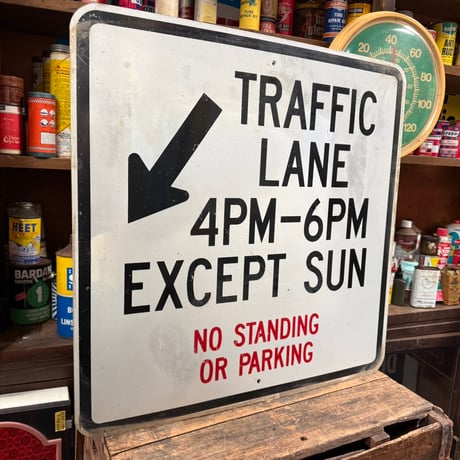 Vintage TRAFFIC LANE ロードサイン 21-213-13
