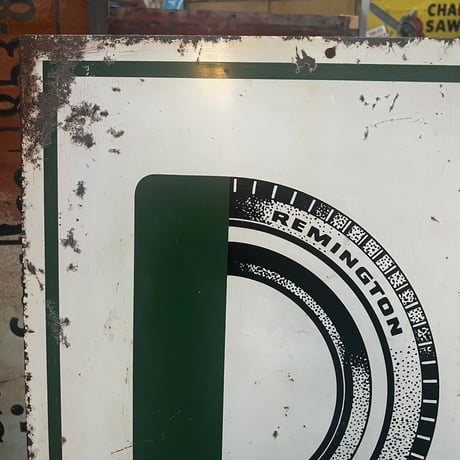 【希少‼】Vintage REMINGTON TIRES 1969 両面 ホーロー看板 19-62
