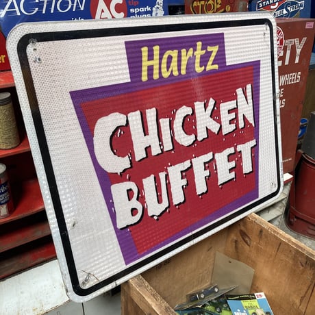 K-BOB′S × CHICKEN BUFFET　ヴィンテージ　両面看板　14-389-24