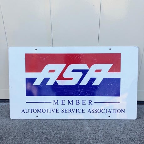 ASA会員 自動車サービス協会 ヴィンテージ両面看板