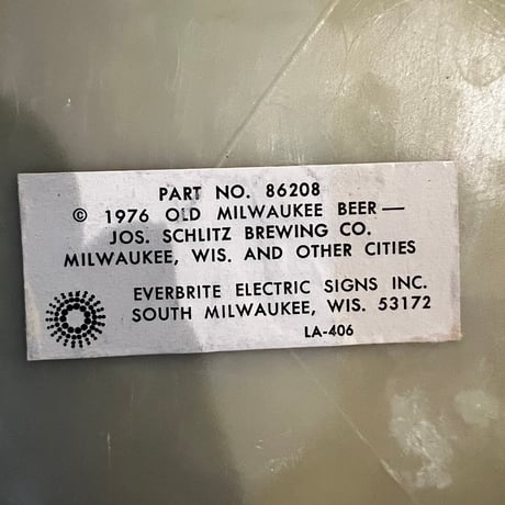 Vintage Old Milwaukee BEER SIGN　17-321