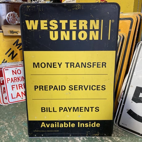 WESTERN UNION　ヴィンテージ　両面看板　11-299