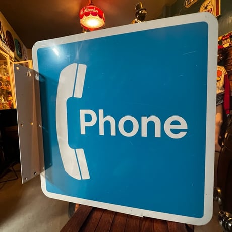Vintage PHONE SIGN 両面 7-372