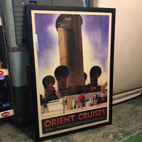 ORIENT CRUISES クルーズ船 ヴィンテージ アート　ポスター 額