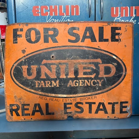 Vintage UNITED FARM AGENCY 両面看板 20-226