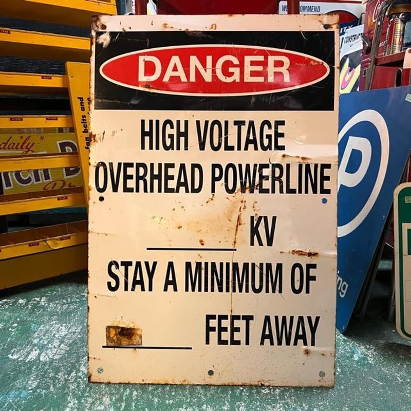 DANGER HIGH VOLTAGE ヴィンテージ 看板 (14)480 | BigBear