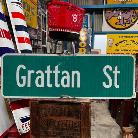 Vintage Grattan St 両面 SIGN 道路標識 19-108-117