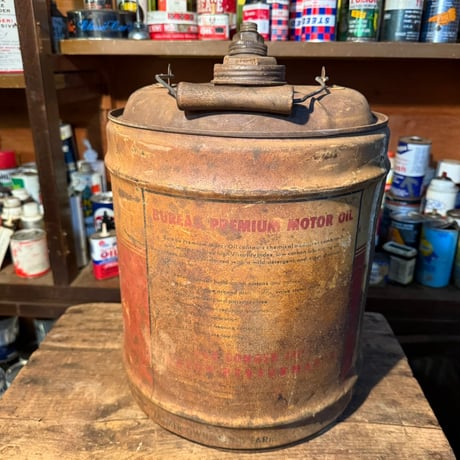 Vintage BUREAU PREMIUM MOTOR OIL オイル缶 20-362-2
