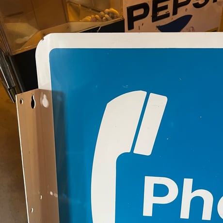 Vintage PHONE SIGN 両面 7-372