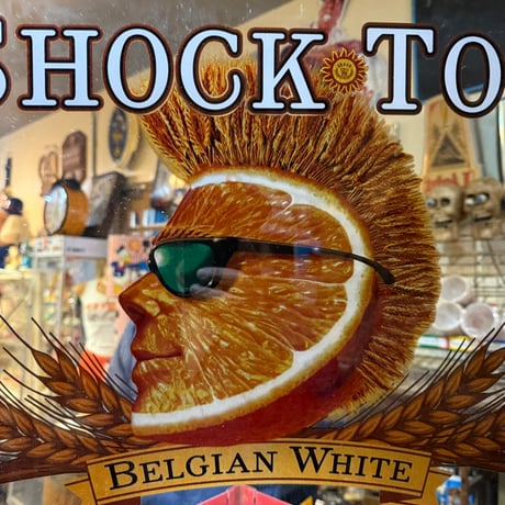Vintage SHOCK TOP BELGIAN WHITE パブミラー 21-372