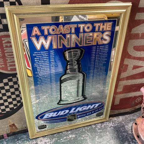 Bud Light × NHL　ヴィンテージ　パブミラー　15-0-8