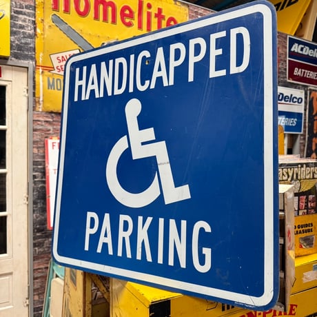 Vintage HANDICAPPED PARKING ロードサイン 道路標識 18-227-6