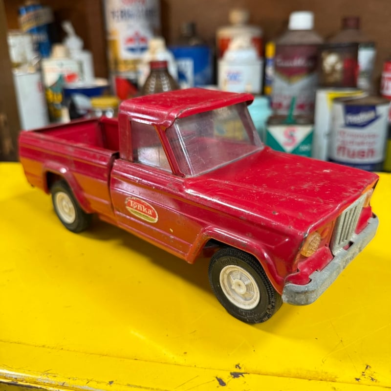 Tonka Jeep ブリキ ミニカー トレーラー付き Tonka Jeep ブリキ ミニカー トレーラー付き Vintage TONKA JEEP