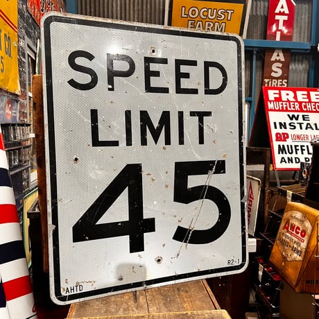 Vintage ロードサイン SPEED LIMIT 45 18-54-2