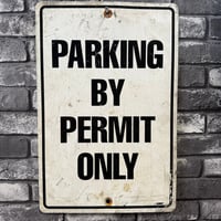 Vintage PARKING BY PERMIT ONLY  道路標識 19-105-9