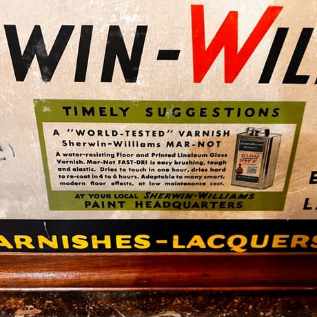 Vintage SHERWIN WILLIAMS POSTER WOODFRAME 19-202