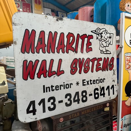 Vintage MANARITE WALL SYSTEMS 両面看板 20-202-66