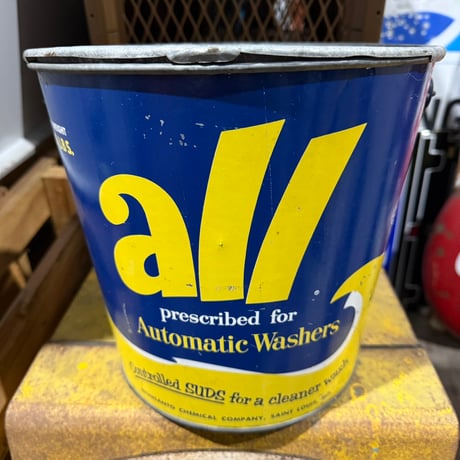 Vintage all “Automatic Washers” 蓋付きメタル缶 20-321