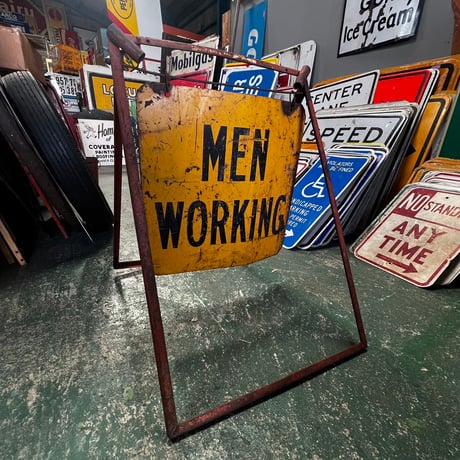 Vintage　MEN WORKING　道路標識　18-98