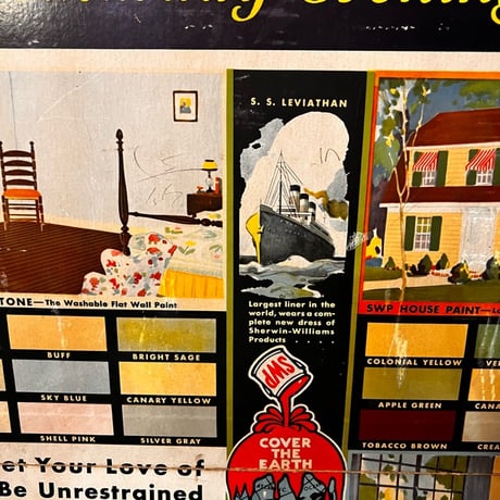 Vintage SHERWIN WILLIAMS POSTER WOODFRAME 19-202