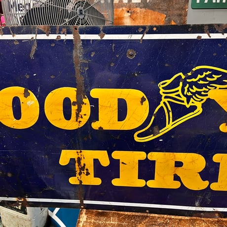 【希少!!】Vintage Good Years Tires ホーロー大型看板 1-39-2