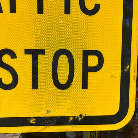 Vintage CROSS TRAFFIC DOES NOT STOP ロードサイン 21-213-9