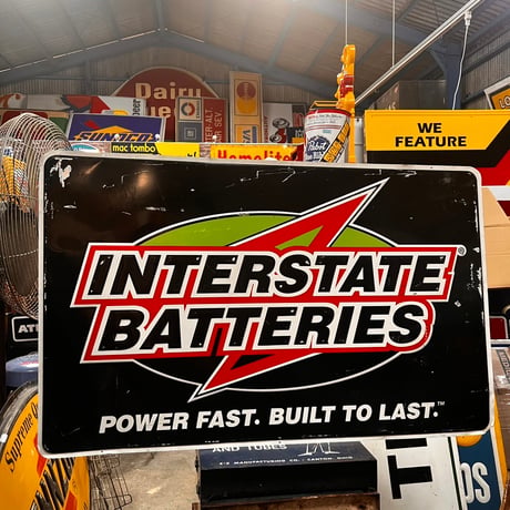 Vintage INTERSTATEBATTERIES 看板 19-156