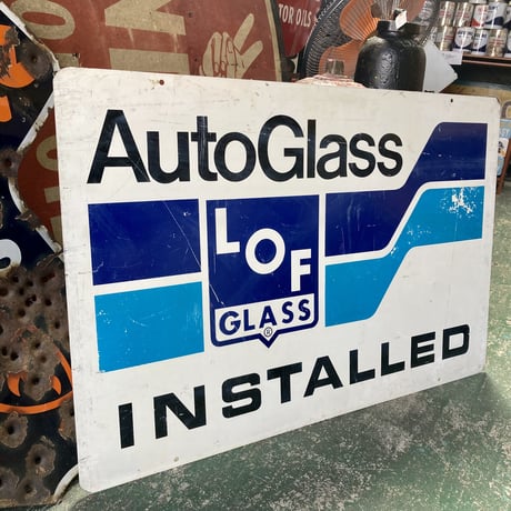 LOF GLASS　ヴィンテージ　両面看板　11-111
