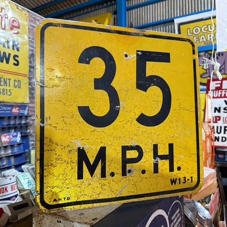 Vintage 35 M.P.H 道路標識 16-319-12