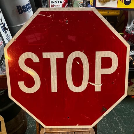 ヴィンテージ　ロードサイン　STOP　14-387-7