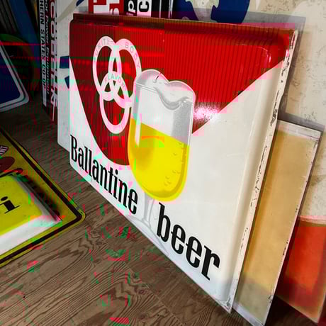 Vintage Ballantine Beer プラスチック Big Sign 13-132