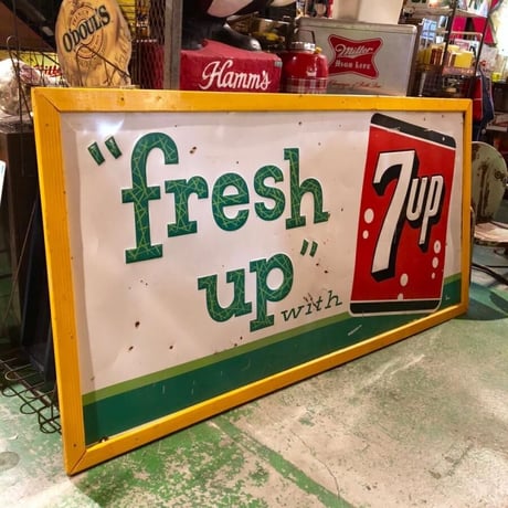 7up セブンアップ ヴィンテージ特大看板 1963年