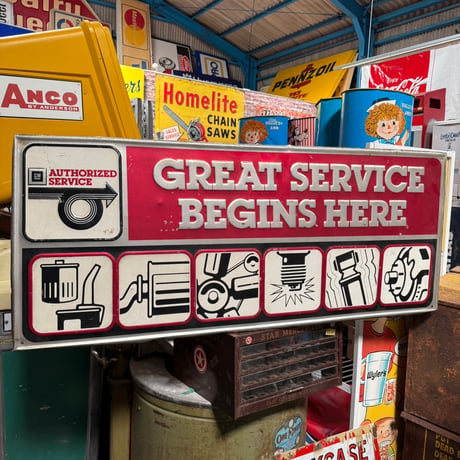 Vintage GM AUTHORIZED SERVICE 看板 18-123