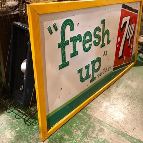 7up セブンアップ ヴィンテージ特大看板 1963年