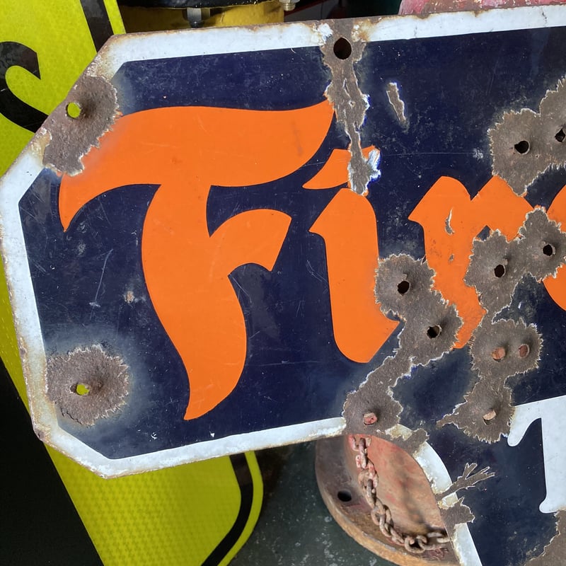 Firestone ヴィンテージ 両面ホーロー看板 16-120 | BigBear Onli Firestone ヴィンテージ 両面ホーロー看板 16-120 | BigBear Onli
